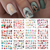 Popxstar spring centerpiece ideas short square acrylic nails spring dip nails Harunouta 12Pcs Sweet Love Heart Nail Water Decals Valentines Manicure Letter Flower Leaf Sliders for Nails Accessories