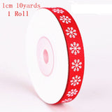 Popxstar Christmas Polyester Ribbon Christmas Bronzing Printed New Year Gifts Wrapping Ribbon for Christmas Decoration DIY Sewing Fabric