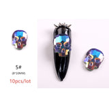 Popxstar 1/2/3mm Spikes Metal Studs Conical Shape Punk Style Flat Back Rivets Halloween 3D Alloy Nail Art for Decoration