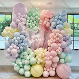 Popxstar 8Ft-24Ft Doubled Macaron Blue Green Maca Pink Yellow Garland Arch Kit Birthday Party Balloon Baby Shower Wedding Decoration