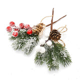 Popxstar 2PCS Christmas Berry Artificial Pine Cone Christmas Garland Decoration Fake Flower Pine Tree Branch DIY Home Party Wedding Decor