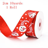 Popxstar Christmas Polyester Ribbon Christmas Bronzing Printed New Year Gifts Wrapping Ribbon for Christmas Decoration DIY Sewing Fabric