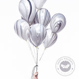 Popxstar Ink Graffiti Color Cloud Latex Balloons Imitation US Thickened 10inch Wedding Birthday Party Festival Decoration Agate Ballon