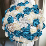 Popxstar Hot artificial wedding bouquets hand made flower crystal bridal wedding bouquets for wedding decoration