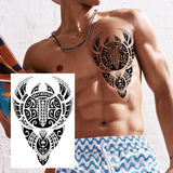 Popxstar Africa Serengeti Lion Temporary Tattoo Black Indian Warrior Waterproof Flash Tattoo Sticker Tribal Mighty Tiger Tatoo Men Women