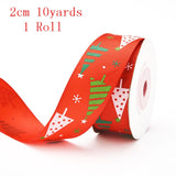 Popxstar Christmas Polyester Ribbon Christmas Bronzing Printed New Year Gifts Wrapping Ribbon for Christmas Decoration DIY Sewing Fabric