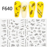 Popxstar Nail 3D Sticker Cool English Letter stickers for nail Foil Love Heart Design Valentines Manicure Decal Water Slide Foil