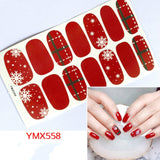 Popxstar 14Tips/Sheet Christmas/Halloween Nail Art Stickers Festival Pumpkin Wraps Waterproof Full DIY Manicure Accessories YMX Series