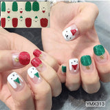 Popxstar 14Tips/Sheet Christmas/Halloween Nail Art Stickers Festival Pumpkin Wraps Waterproof Full DIY Manicure Accessories YMX Series