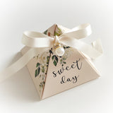 Popxstar New Triangular Pyramid Gift  Box Wedding Favor Chocolate Box Bomboniera Giveaways Boxes for Gifts Baby Shower Party Supplies