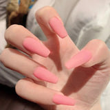 Popxstar spring centerpiece ideas short square acrylic nails spring dip nails 24pcs Mid Length Fake Nails Ballet Removable Wear Full Cover Coffin Artificial Manicure Patch False Nail Tips with Glue