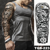 Popxstar Large Arm Sleeve Tattoo Lion Crown King Rose Waterproof Temporary Tatoo Sticker Wild Wolf Tiger Men Full Skull Totem Fake Tatto