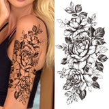 Popxstar Black Forest Tattoo Sticker For Men Women Children Tiger Wolf Death Skull Temporary Tattoo Fake Henna Skeleton King Animal Tatoo
