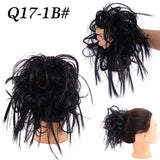 Popxstar  vScrunchies Messy Hair Bun Chignon Hair Band Elastic band bundle Hairpiece Tail For Women Synthetic Wrap Curly Ponytail