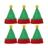 Popxstar 6/12pcs Mini Christmas Elf Caps Design Lollipop Hats Decors Cute Nonwoven Candy Packing Hats Christmas Supplies Xmas Decor
