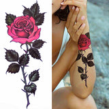 Popxstar 1pc Animal Lion Women Waterproof Temporary Tattoos Fake Stickers Arm Sun Art Black Cross Jesus 3D Praying Fashion Decoration