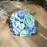 Popxstar 9 head / Bundle Simulated Rose Bouquet Wholesale Fake Flowers Wedding Handhold Flowers Home Decoration Simulated Plant Supplies