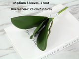 Popxstar Artificial Plants Simulation Green Moth Orchid Leaves PU Phalaenopsis Decorative Flowers Micro Landscape Home Wedding Decoration