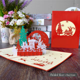 Popxstar 3D Pop UP Santa Cards Marry Christmas Greeting Cards Party Invitations Gifts New Year Greeting Card Anniversary Gifts Postcard
