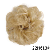 Popxstar   Synthetic Curly Messy Hair Bun Scrunchie Chignon With Elastic Rubber Band Hair Pieces For Women Black Brown Gray Ponytails