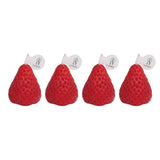Popxstar Valentine's Day 1PC/4PCS Strawberry Decorative Aromatic Candles Soy Wax Scented Candle for Birthday Wedding Candle