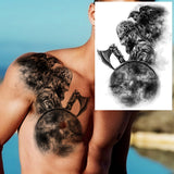 Popxstar Africa Serengeti  Black Indian Warrior Waterproof Flash Tattoo Sticker Tribal Mighty Tiger Tatoo Men Women