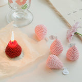 Popxstar Valentine's Day 1PC/4PCS Strawberry Decorative Aromatic Candles Soy Wax Scented Candle for Birthday Wedding Candle