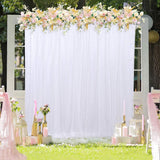 Popxstar 2X2M Silk Tulle Wedding Backdrops Panel Curtain Banquet Party Stage Decoration Romantic Drapery Birthday Background Wall Decor