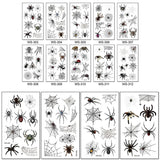 Popxstar New 3D Tattoo Stickers Waterproof Sweat Horror Dark Stereo Spider Tattoo Stickers Spider Web Halloween Tattoo Stickers