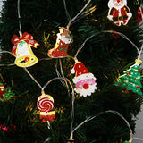 Popxstar Christmas Tree Lights Decorations Santa Claus Snowflake Snowman  LED Fairy Lights Hanging Garland Xmas Home Decor New Year
