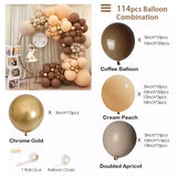 Popxstar Retro Brown Balloon Garland Arch Set Birthday Party Wedding Anniversary Children's Day Halloween Decoration Holiday Celebration