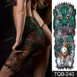 Popxstar Full Arm Temporary Tattoos Large Black Totem Trial Boys Tatoo Fake Waterproof Skull Lion Sleeve Tattoo Stickers Body Art Makeup