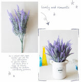 Popxstar 1 Bundle Artificial Flowers Romantic Provence Lavender Plastic Wedding Decorative Vase for Home Decor Grain Christmas Fake Plant