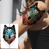 Popxstar Africa Serengeti  Black Indian Warrior Waterproof Flash Tattoo Sticker Tribal Mighty Tiger Tatoo Men Women