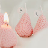 Popxstar Valentine's Day 1PC/4PCS Strawberry Decorative Aromatic Candles Soy Wax Scented Candle for Birthday Wedding Candle