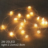 Popxstar Christmas Tree Lights Decorations Santa Claus Snowflake Snowman  LED Fairy Lights Hanging Garland Xmas Home Decor New Year