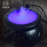 Popxstar Halloween Witch Pot Smoke Machine Fog Maker Water Fountain Fogger Color Changing Fog Machine Party Prop Halloween Decoration