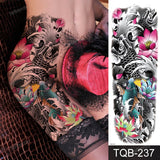 Popxstar Full Arm Temporary Tattoos Large Black Totem Trial Boys Tatoo Fake Waterproof Skull Lion Sleeve Tattoo Stickers Body Art Makeup
