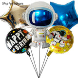 Popxstar Outer Space Balloon Garland Kit Arch Moon Rocket Astronaut Foil Helium Balloons For Galaxy Theme Boy Kids Birthday Party Decor