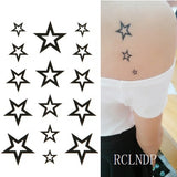 Popxstar Small Men's Tattoos Waterproof Temporary Tattoo Sticker Body Art Love Wave Heartbeat Line Small Size Fake Tatto Flash Tatoo for Girl Women