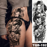 Popxstar Large Arm Sleeve Tattoo Lion Crown King Rose Waterproof Temporary Tatoo Sticker Wild Wolf Tiger Men Full Skull Totem Tatto