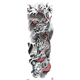 Popxstar New Year's Day Valentine's Day Waterproof Temporary Tattoo Sticker for Men Women Totem Geometric Full Arm Large Size Sleeve Tatoo Fake Tatto Flash Tattoos
