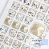 Popxstar K9 Glass Crystals Crafts Pointback Loose Stones Square Crystals For Clothes Bags DIY Jewelry Decoration Garments Strass