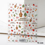 Popxstar New Technology Embossed 5D Nail Art Sticker Ultra-thin Three-dimensional Relief Christmas Series Nail Art Decoration Sticker