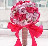 Popxstar Hot artificial wedding bouquets hand made flower crystal bridal wedding bouquets for wedding decoration