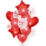 Popxstar 14Pcs Multi Confetti Balloon Happy Birthday Party Balloons Rose Gold Helium Ballons Boy Girl Baby Shower Party Supplies