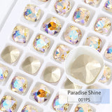 Popxstar K9 Glass Crystals Crafts Pointback Loose Stones Square Crystals For Clothes Bags DIY Jewelry Decoration Garments Strass