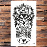 Popxstar Waterproof Black Infinity Tattoo Feather Bird Women Body Hand Art Drawing Temporary Tattoo Stickers Men Finger Tatto Small Paste