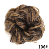 Popxstar   Synthetic Curly Messy Hair Bun Scrunchie Chignon With Elastic Rubber Band Hair Pieces For Women Black Brown Gray Ponytails