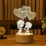 Popxstar Love 3D Lamp Acrylic LED Night Light Valentines Day Gift Wedding Decoration Baby Shower Kids Birthday Party Christmas New Year